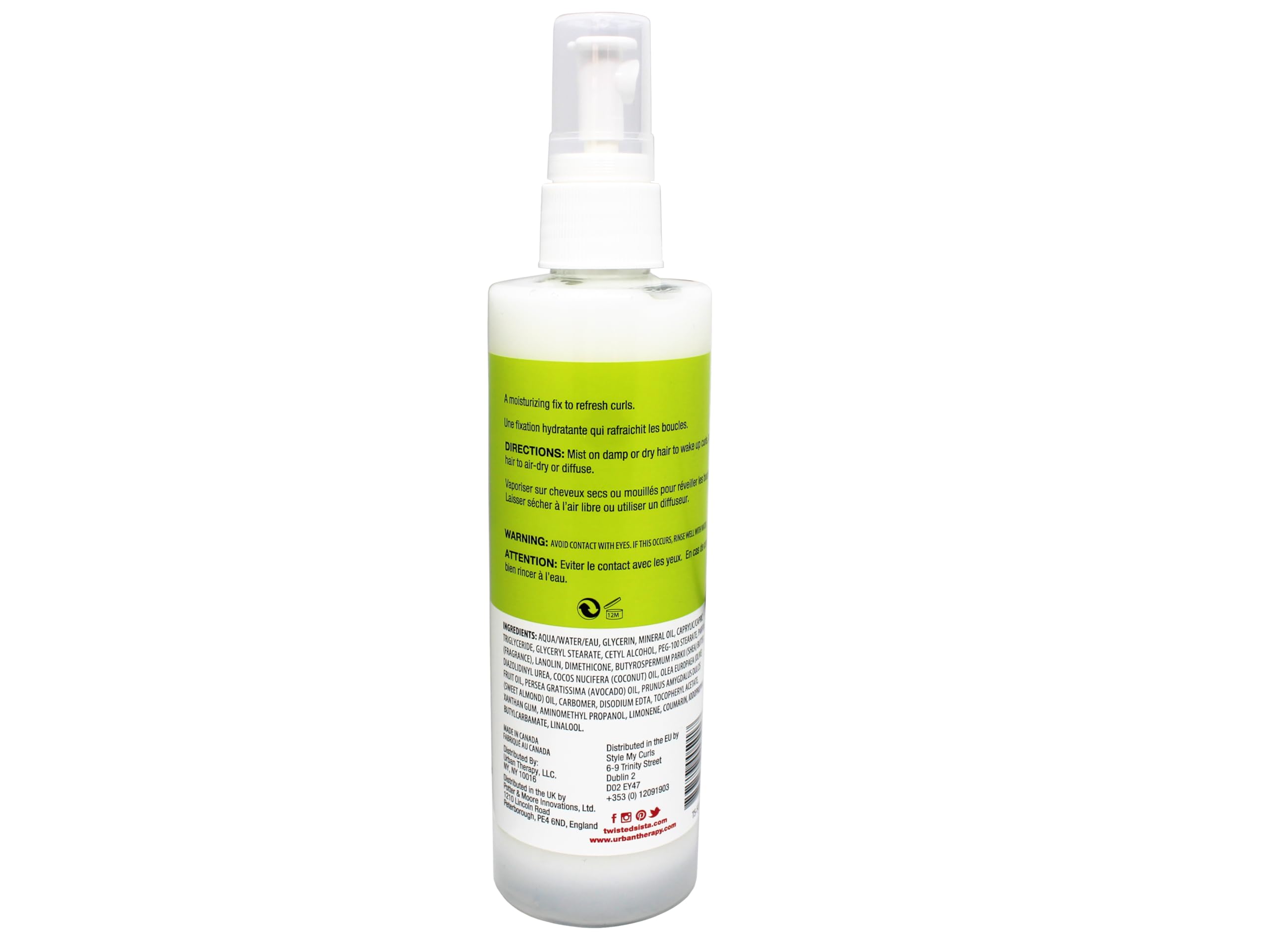 Twisted Sista bouteille brume boucles – usage rapide pour rafraîchir les boucles.