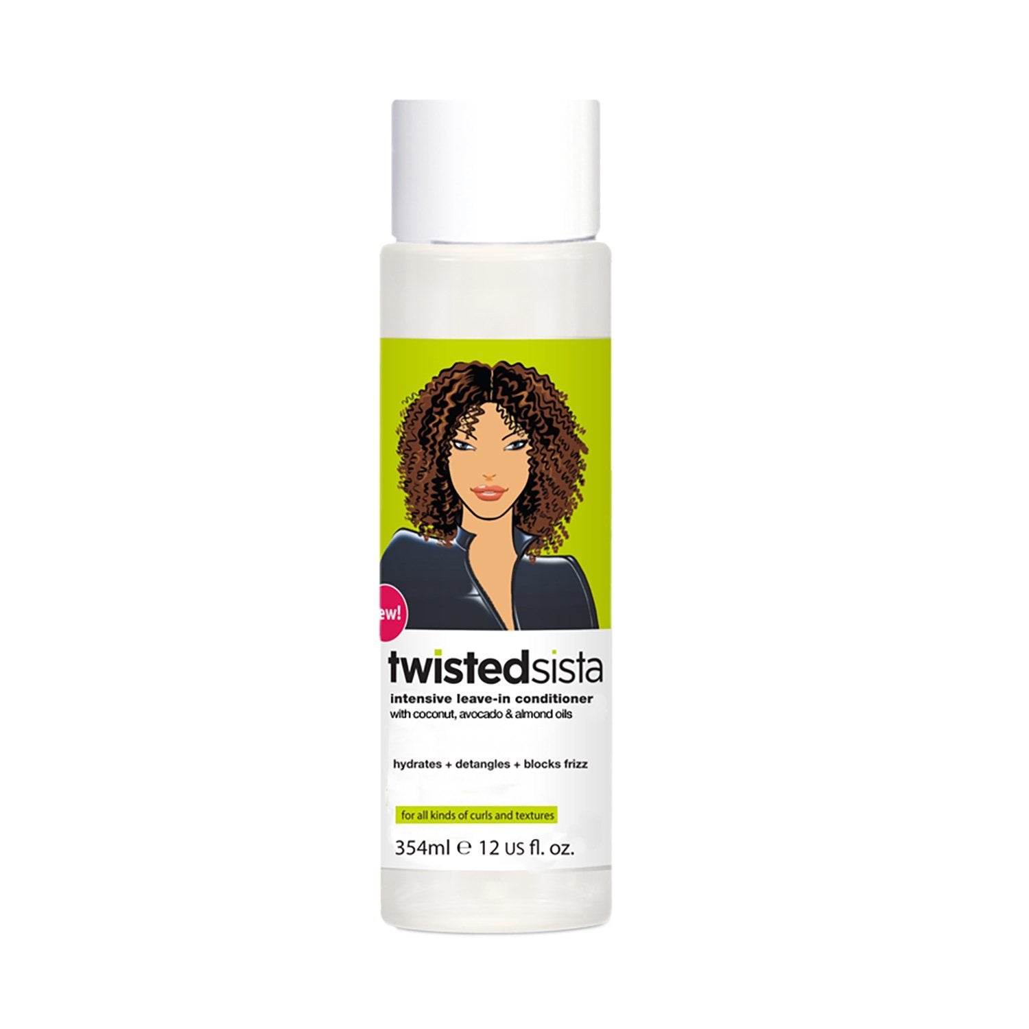 Twisted Sista Conditionneur sans rinçage intensif Coco Avocat, flacon élégant, démêle et contrôle les frisottis