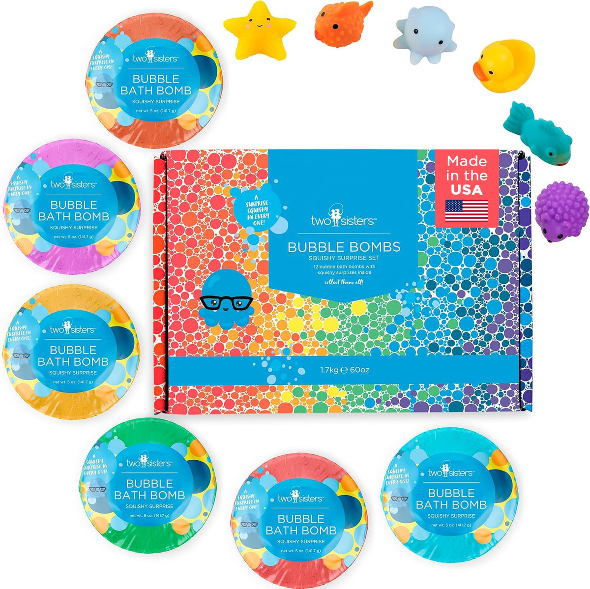 Two Sisters bombe-bain-squishy-surprise-figurine-cachee 1: découverte amusante lors du bain.
