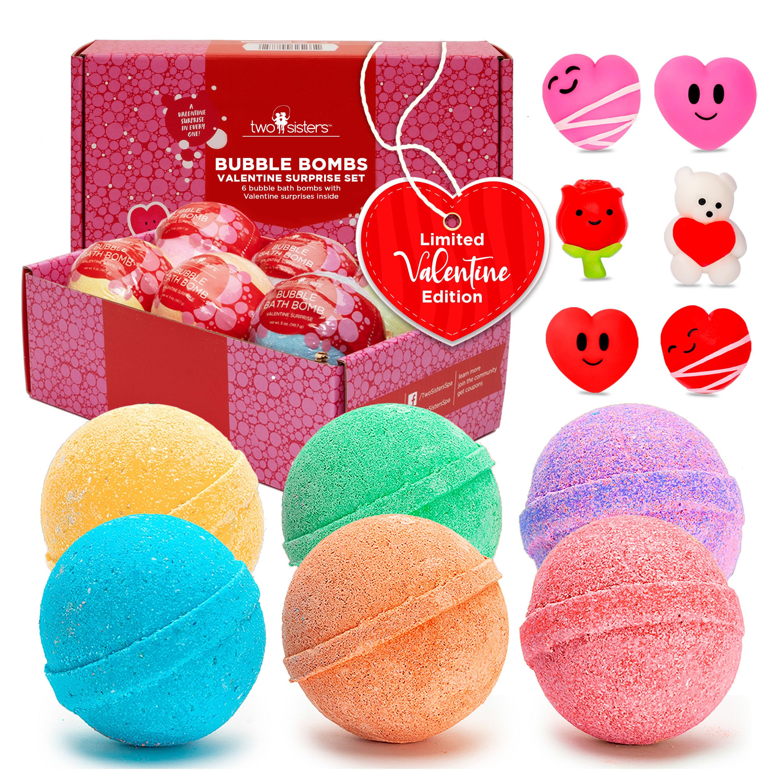 Bombe de bain Two Sisters colorée créant des bulles dans le bain