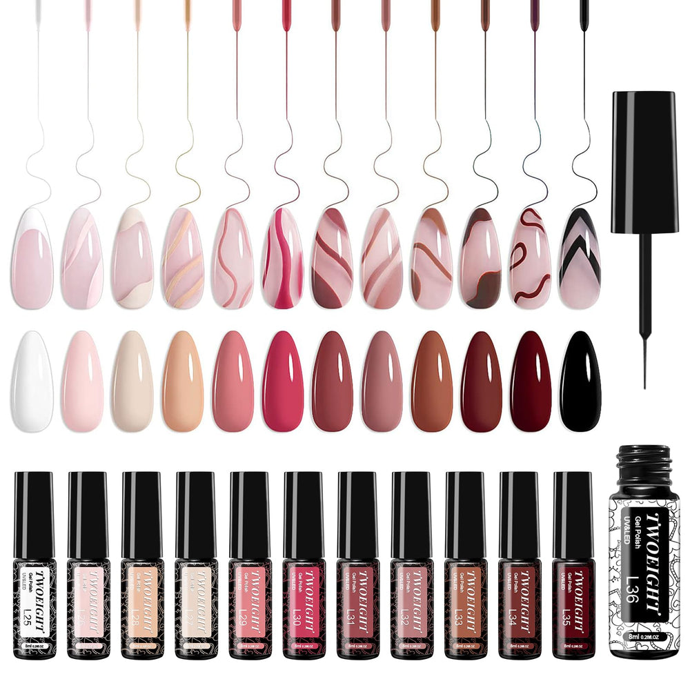 TwoEight Gel Vernis Liner: bouteille en gros plan montrant les couleurs riches.