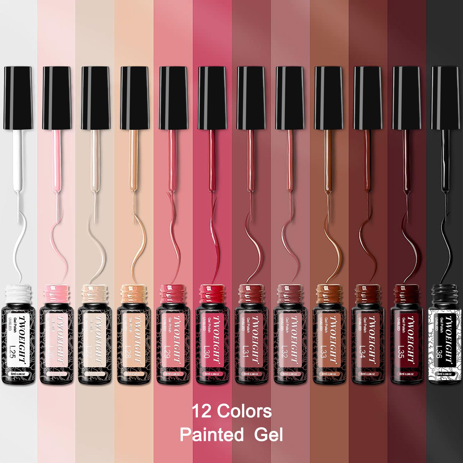 TwoEight Gel Vernis Liner: pinceau fin pour lignes précises.