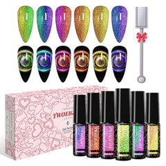 TWOEIGHT œil-de-chat gel kit offre un look brillant et changeant sur vos ongles.