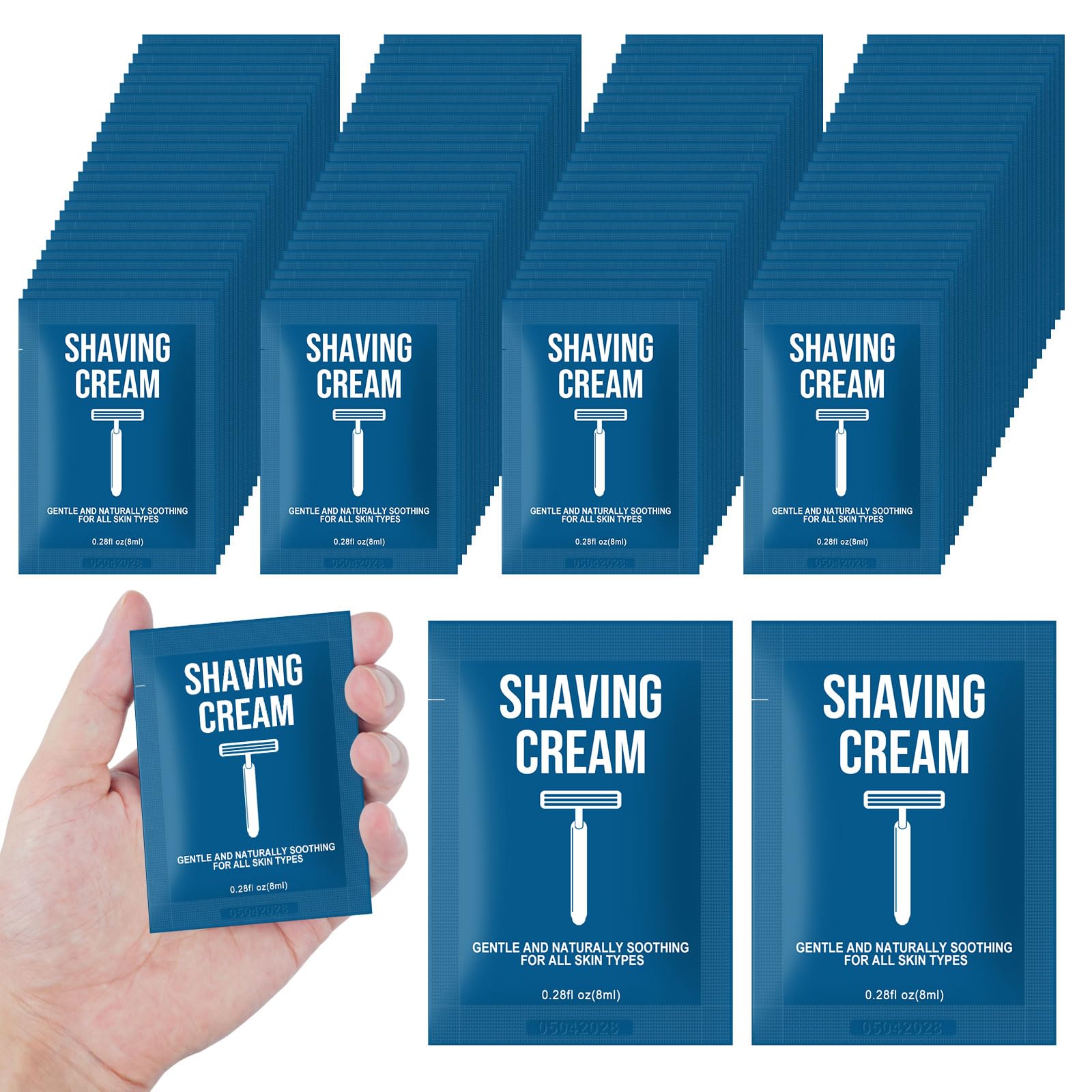 Twoworld crème de rasage voyage 8 ml, lot de 50, pratique et sans fuite.