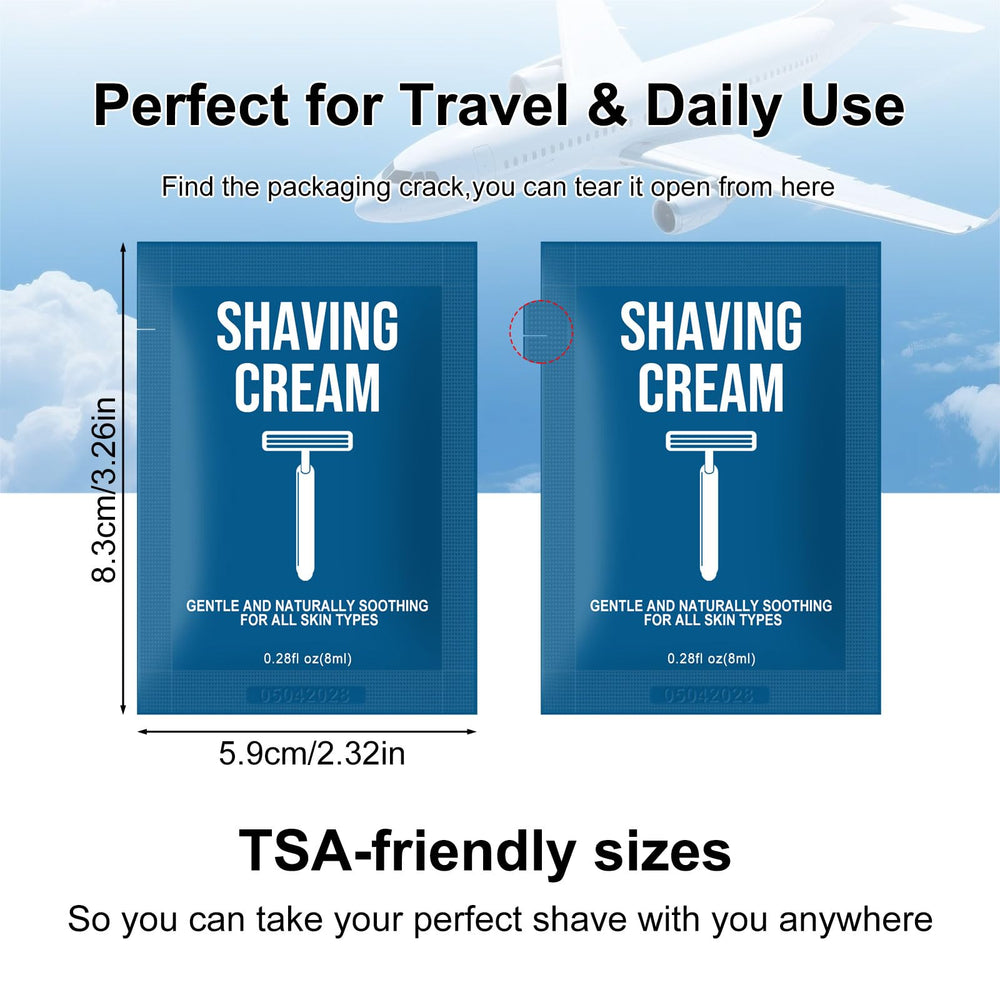 Twoworld sachets monodose anti-fuite pour rasage, format pratique en voyage.