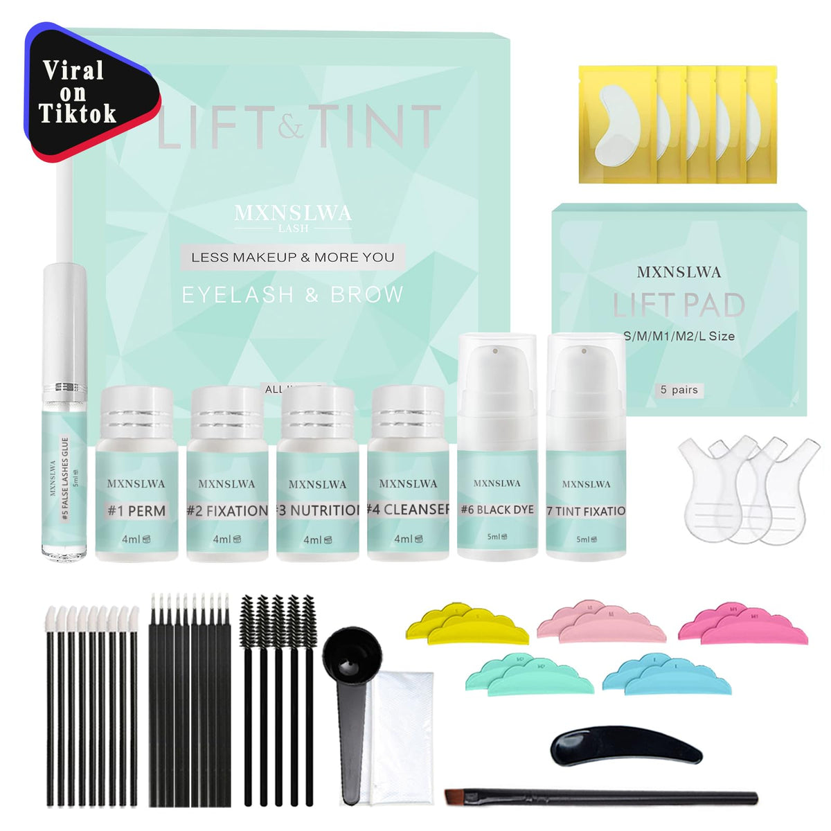 TYAYW kit rehaussement cils – ensemble complet pour mise en plis à domicile
