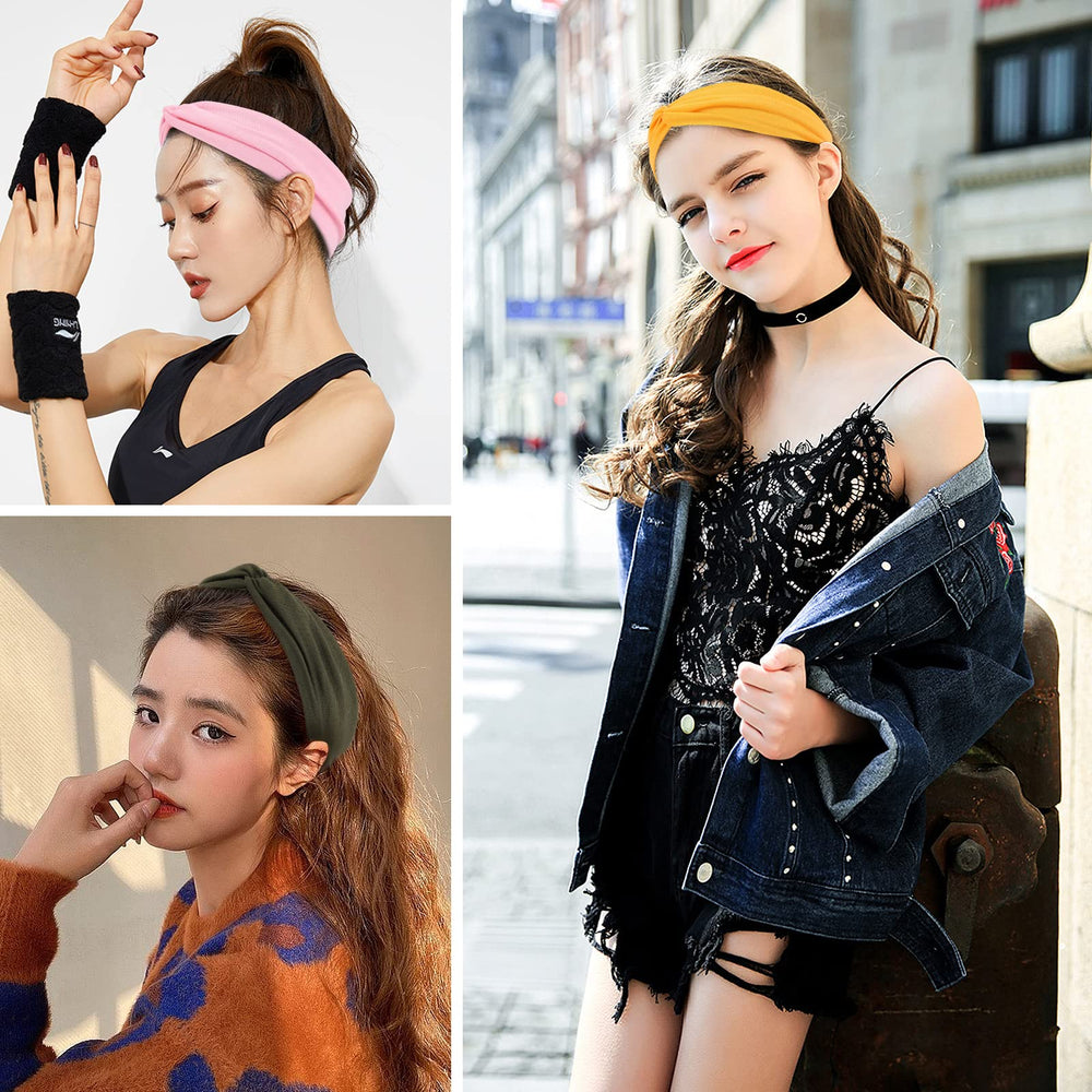 Tyfthui bandeaux cheveux sport couleur B, 12 motifs variés pour changer de style.