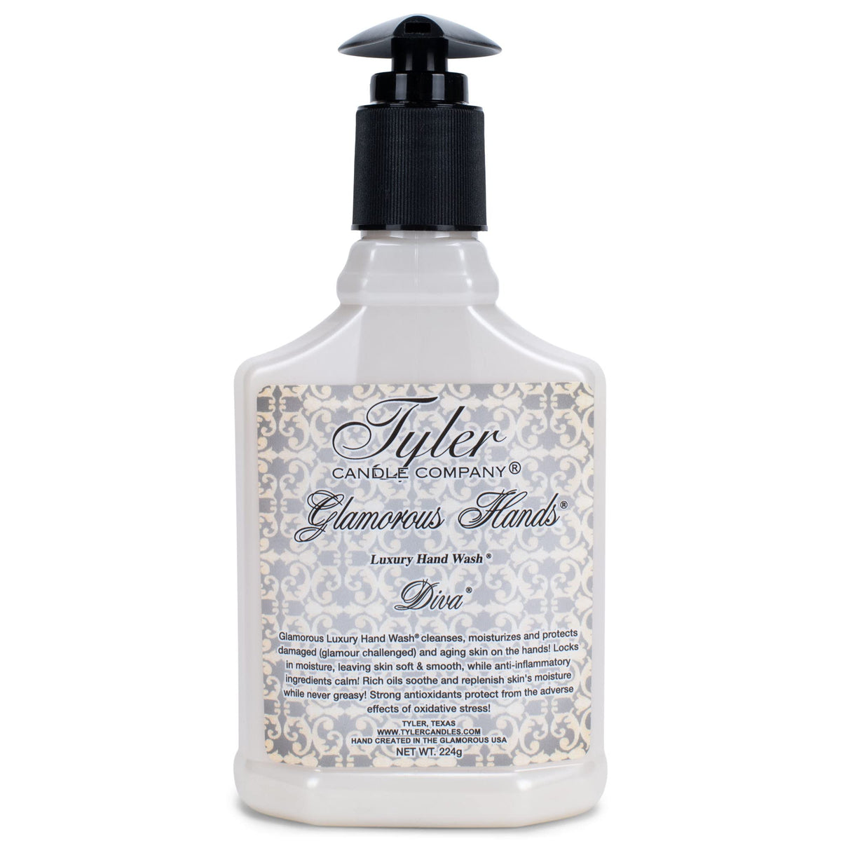 Tyler Glamorous Hands Diva – savon pour les mains hydratant, peau douce et protégée.