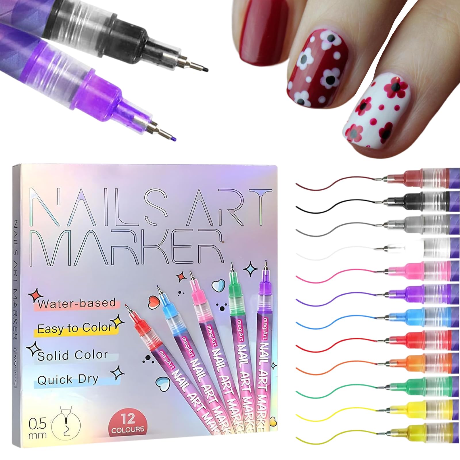 TYYVV ensemble 12 couleurs pour designs d'ongles variés.