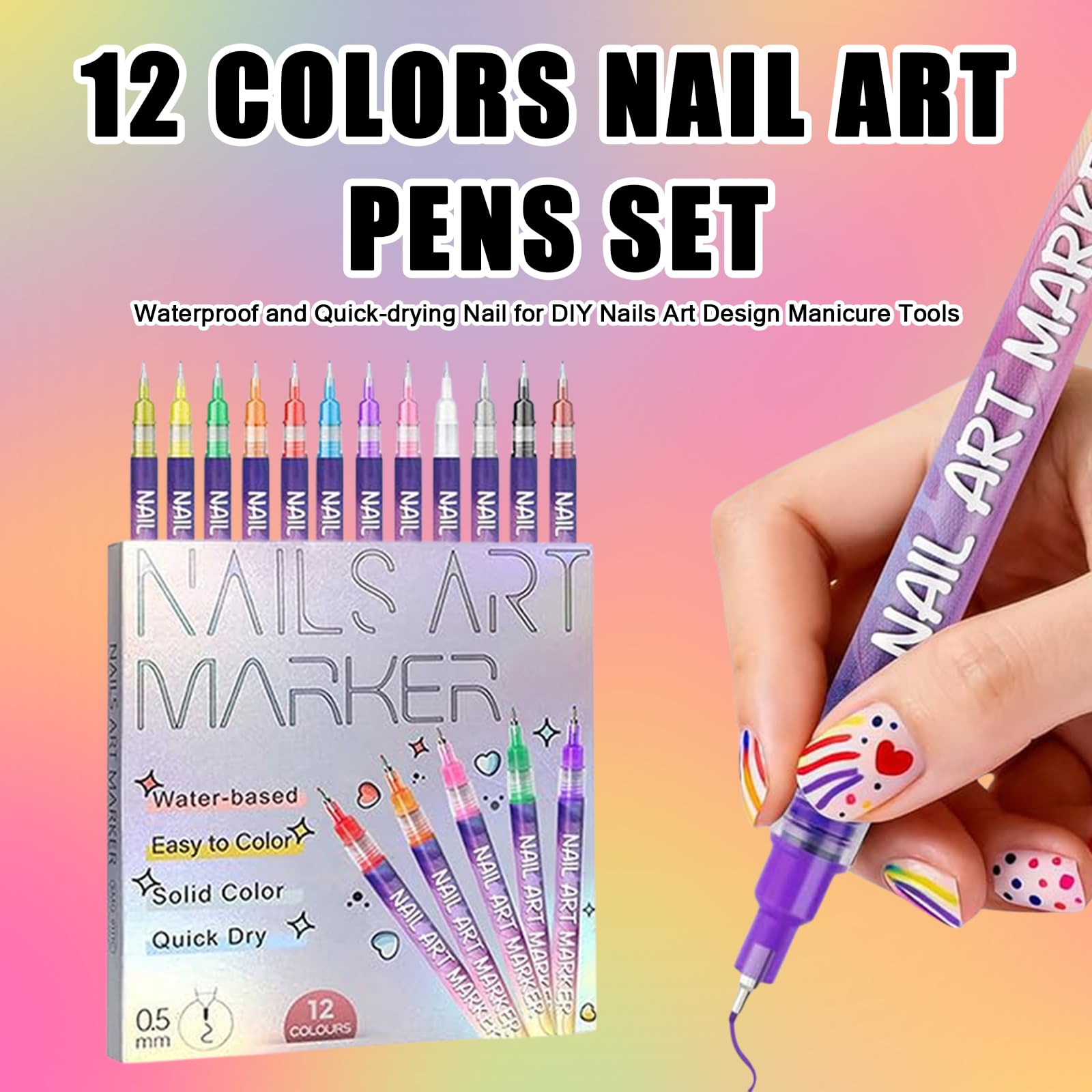 TYYVV stylo art ongles précision 0,5 mm pour lignes nettes.