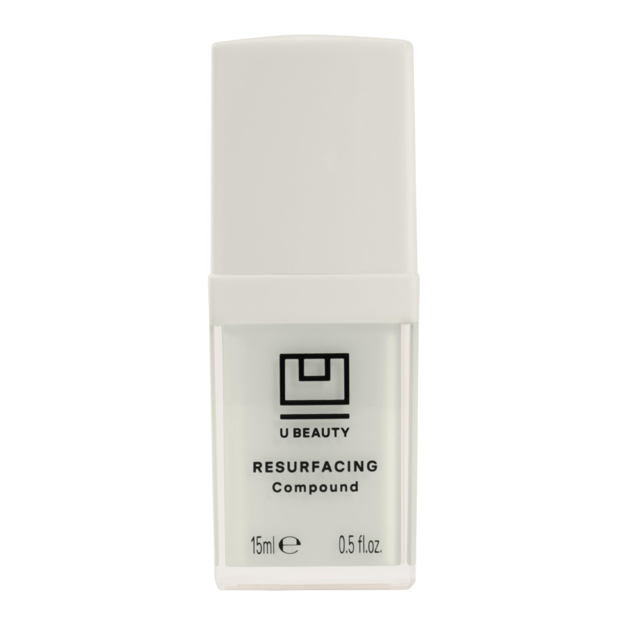 U Beauty Resurfacing Compound Serum, bouteille élégante prête à l’emploi, teint plus homogène.