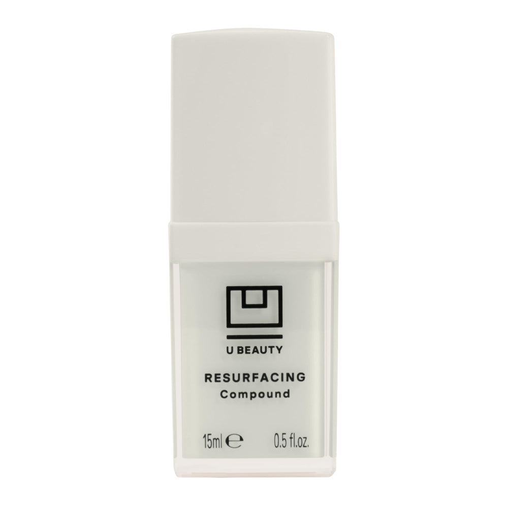 U Beauty Resurfacing Compound Serum, bouteille élégante prête à l’emploi, teint plus homogène.
