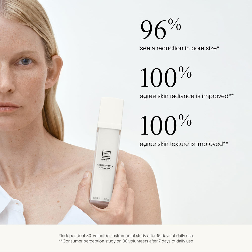 Vitamine C et E dans U Beauty Resurfacing Compound Serum pour un soin polyvalent.