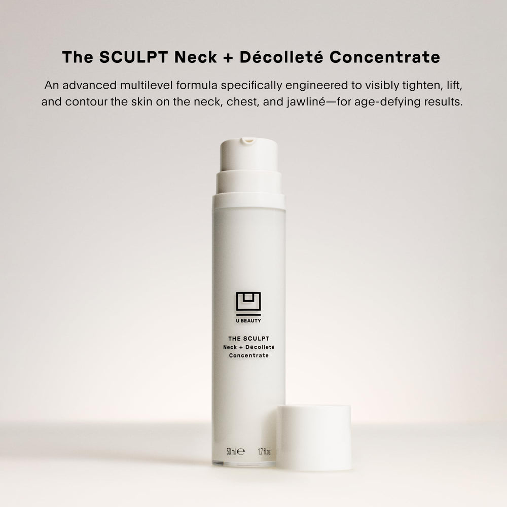 Application matin sur le décolleté et le cou avec SCULPT Neck décolleté.