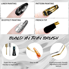 U-Shinein art des ongles chrome avec motifs professionnels