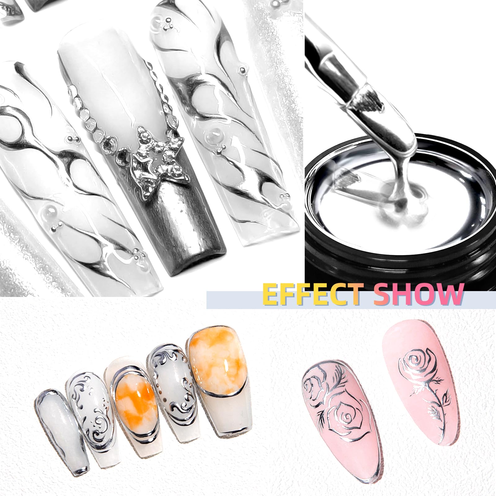 U-Shinein detail-reflets-argent, gros plan sur la brillance metallique.