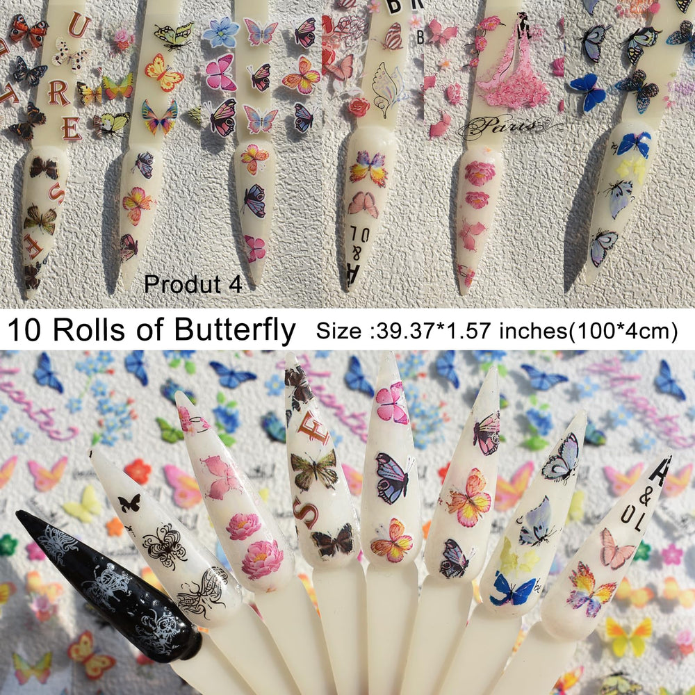UARUOGP feuille transfert ongles papillon-arc-en-ciel pour variations.