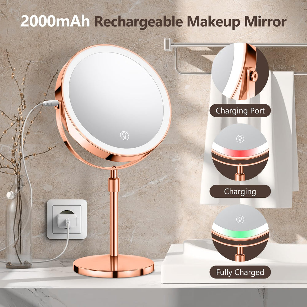 Miroir UBYMET avec batterie rechargeable intégrée et utilisation sans fil.