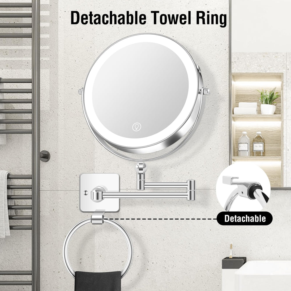 Lumière triple couleur du miroir UBYMET pour différentes ambiances.