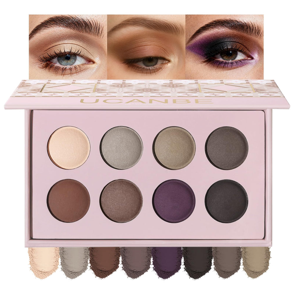 UCANBE 8 couleurs neutres fumé pour yeux, pigmentation riche et fini mat durable.