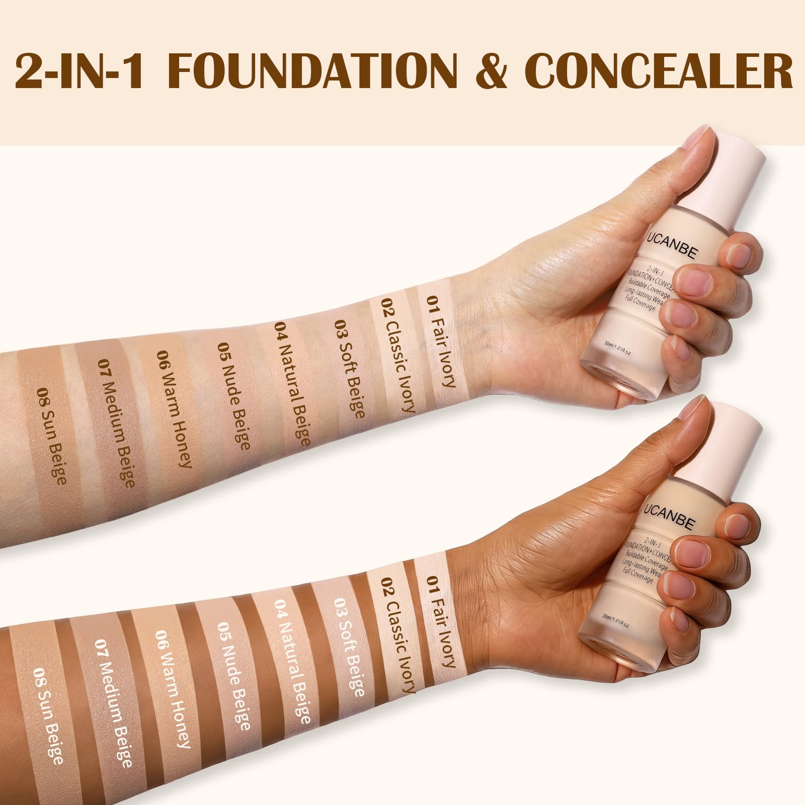 UCANBE applicateur-angle integre pour precision autour des yeux et imperfections.