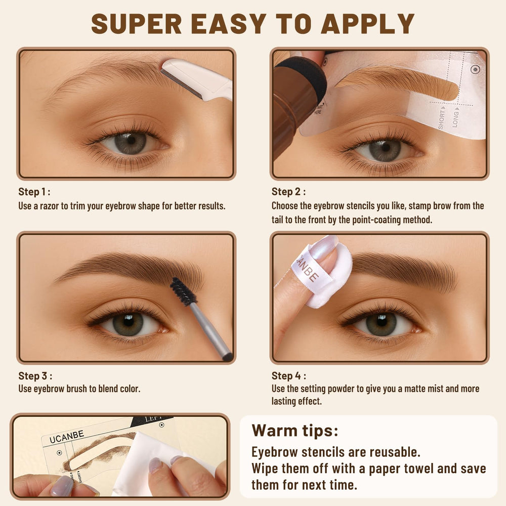 UCANBE brosse-sourcils-double-face, facilite le mélange et l'application précise.