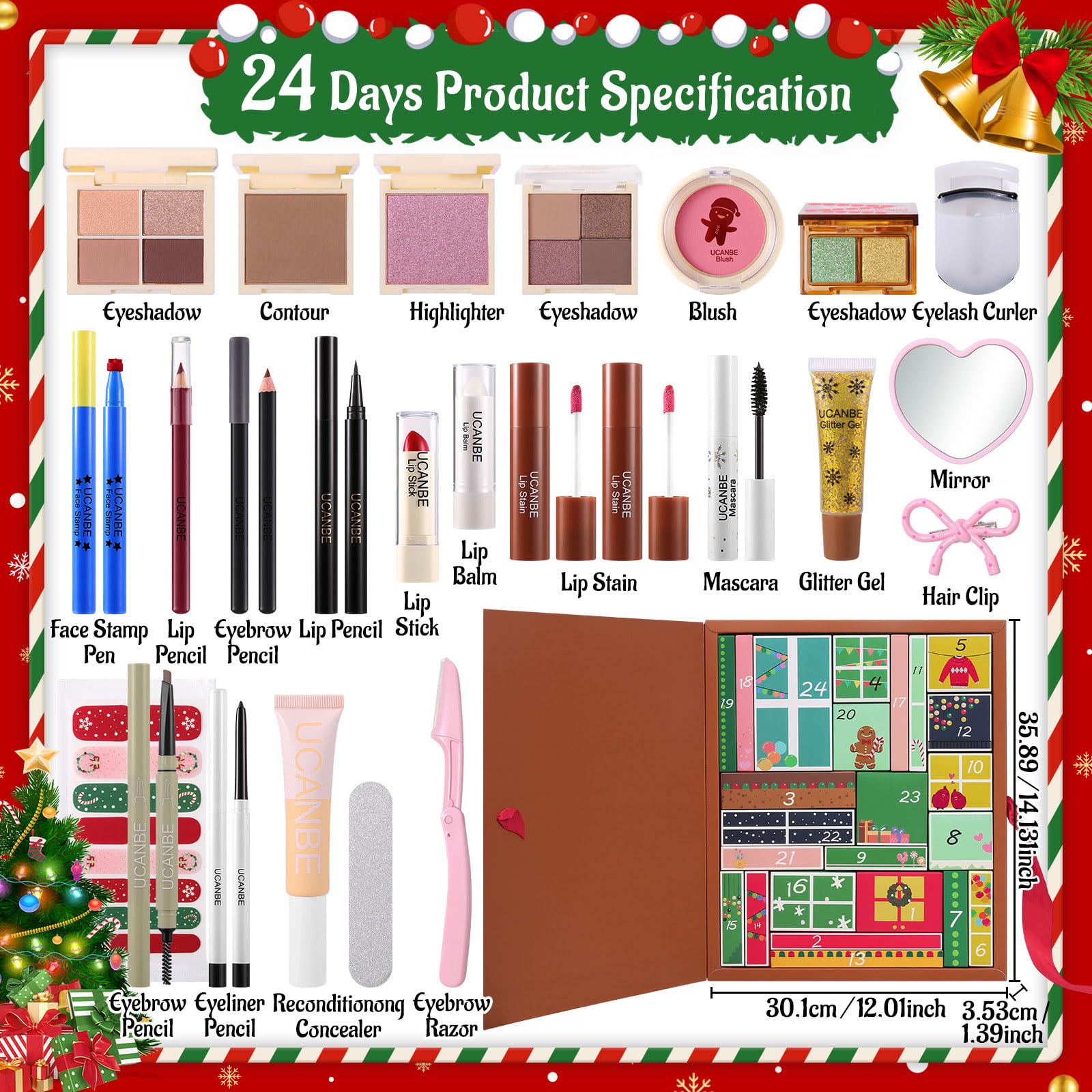 UCANBE coffret maquillage noel: coffret élégant pour fêtes.