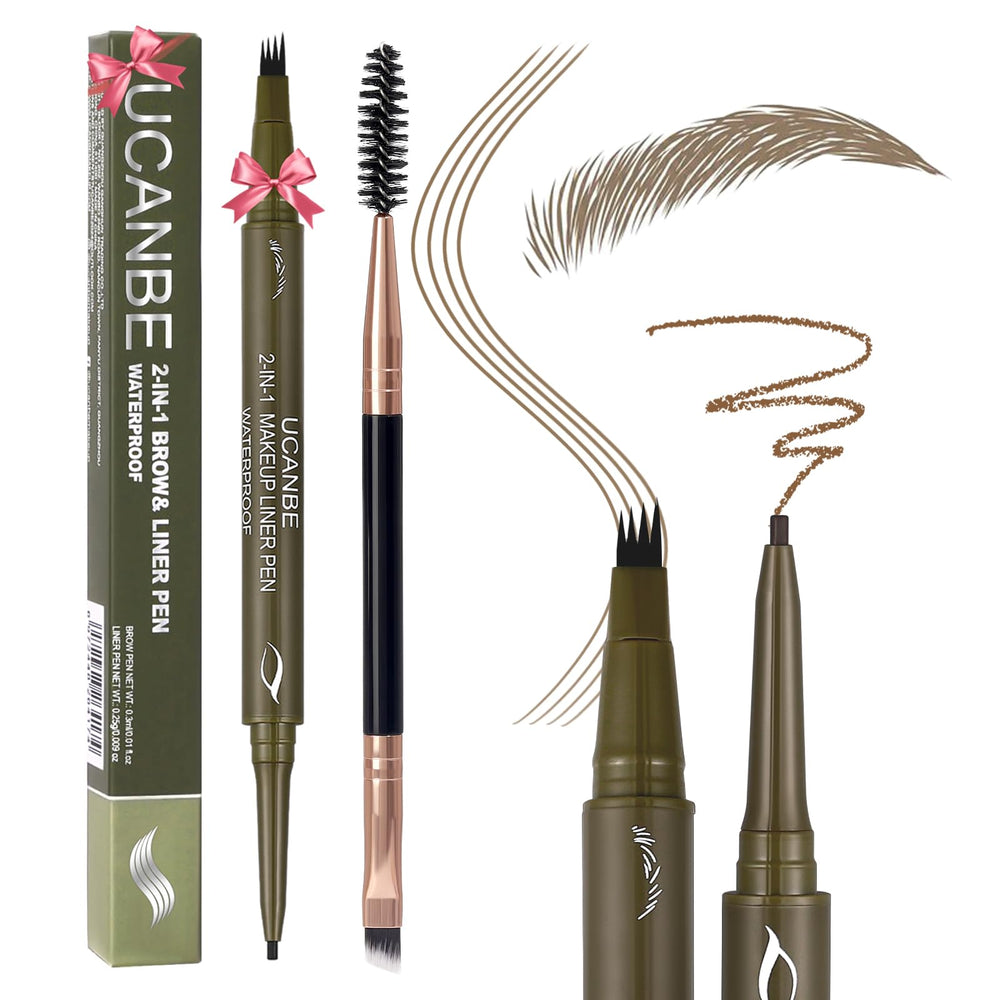 UCANBE crayon-sourcils double-end, 4-pointes pour poils naturels.
