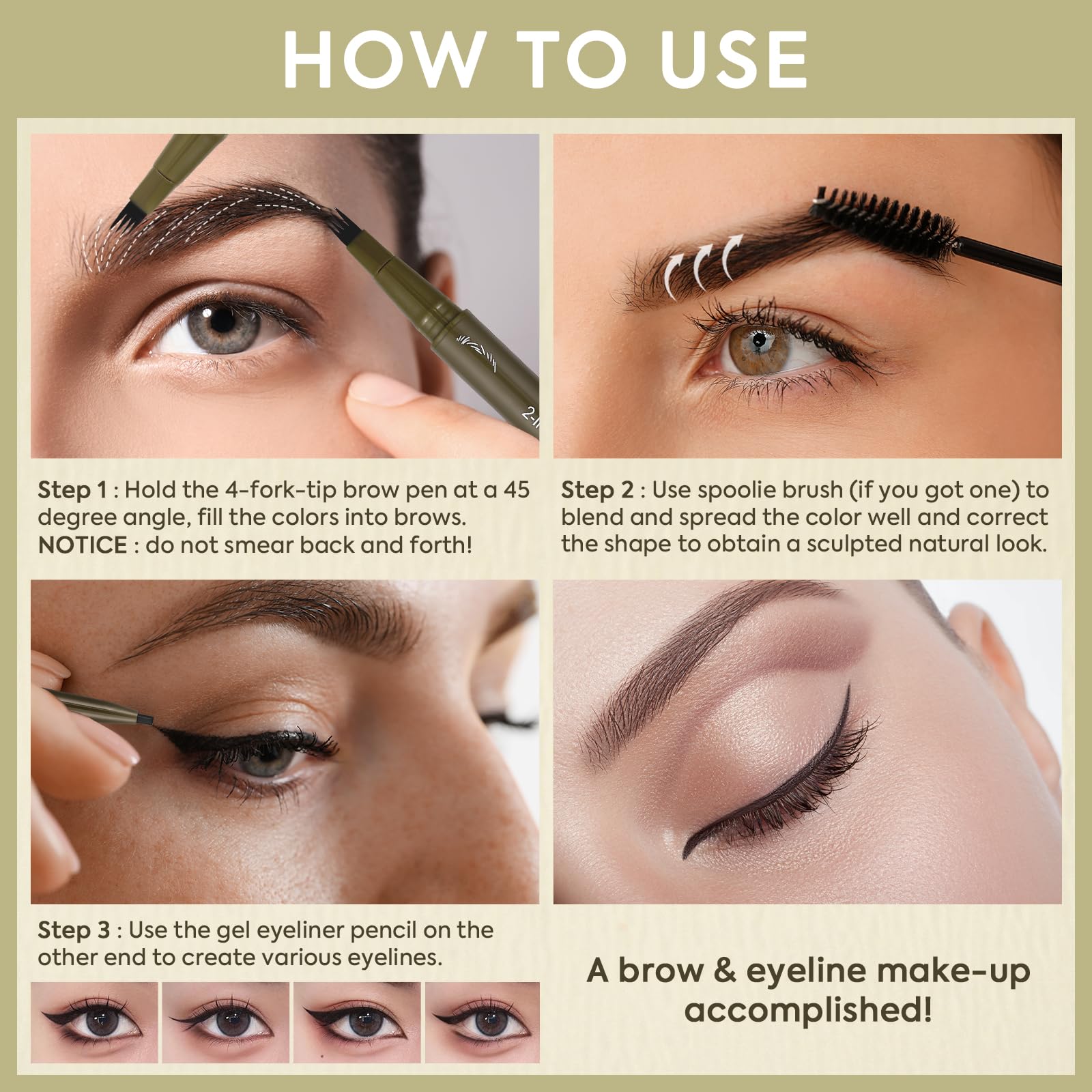 UCANBE duo portable pour maquillage sourcils et liner en déplacement