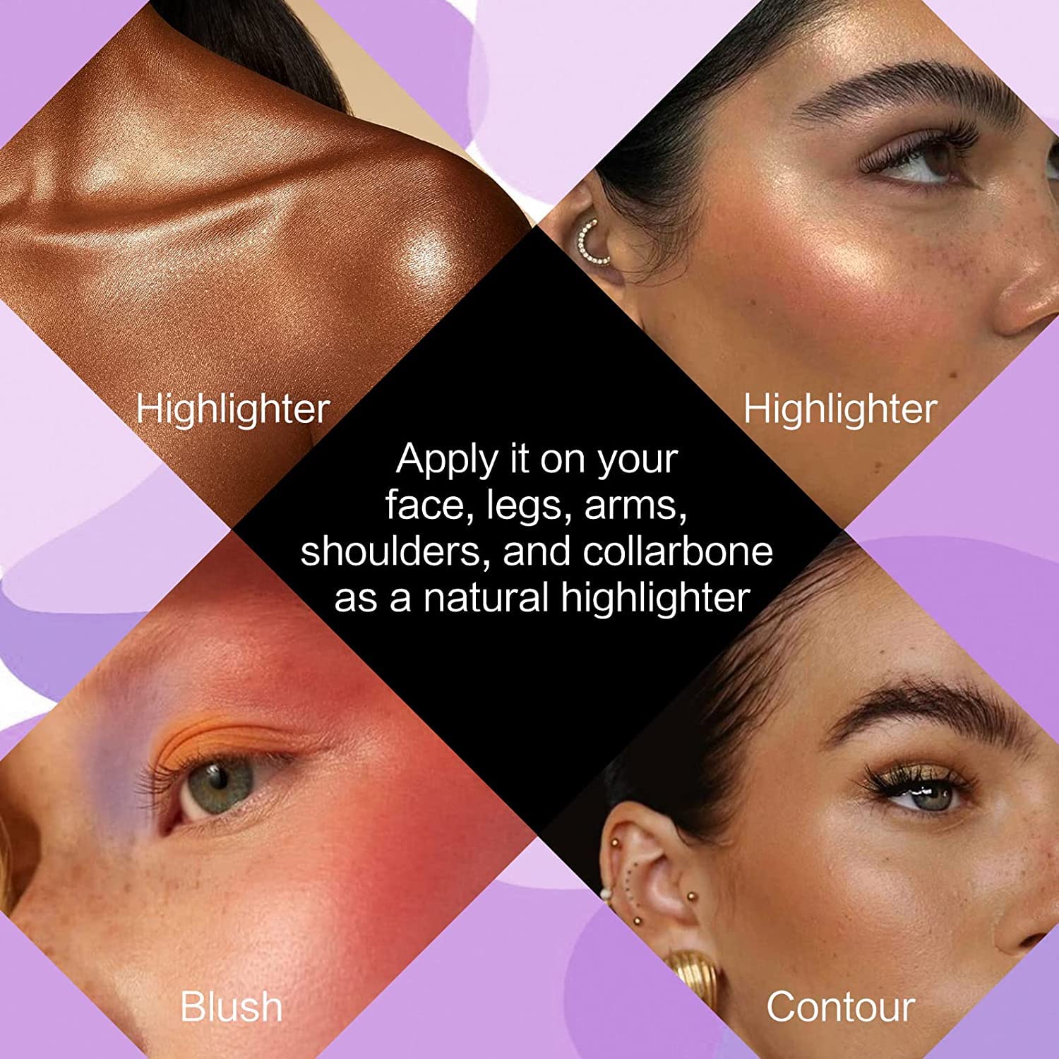 UCANBE Enlumineurs et contours guide pour modeler visage.