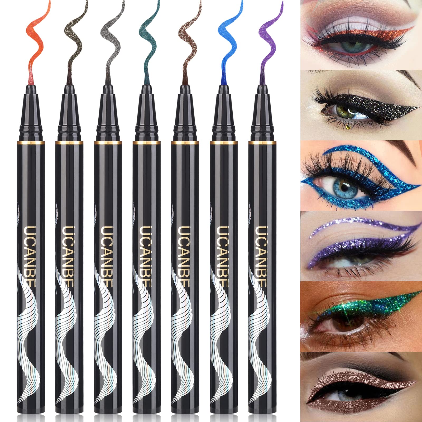 UCANBE ensemble sept couleurs : traceur liquide satiné facile à appliquer pour un rendu quotidien.