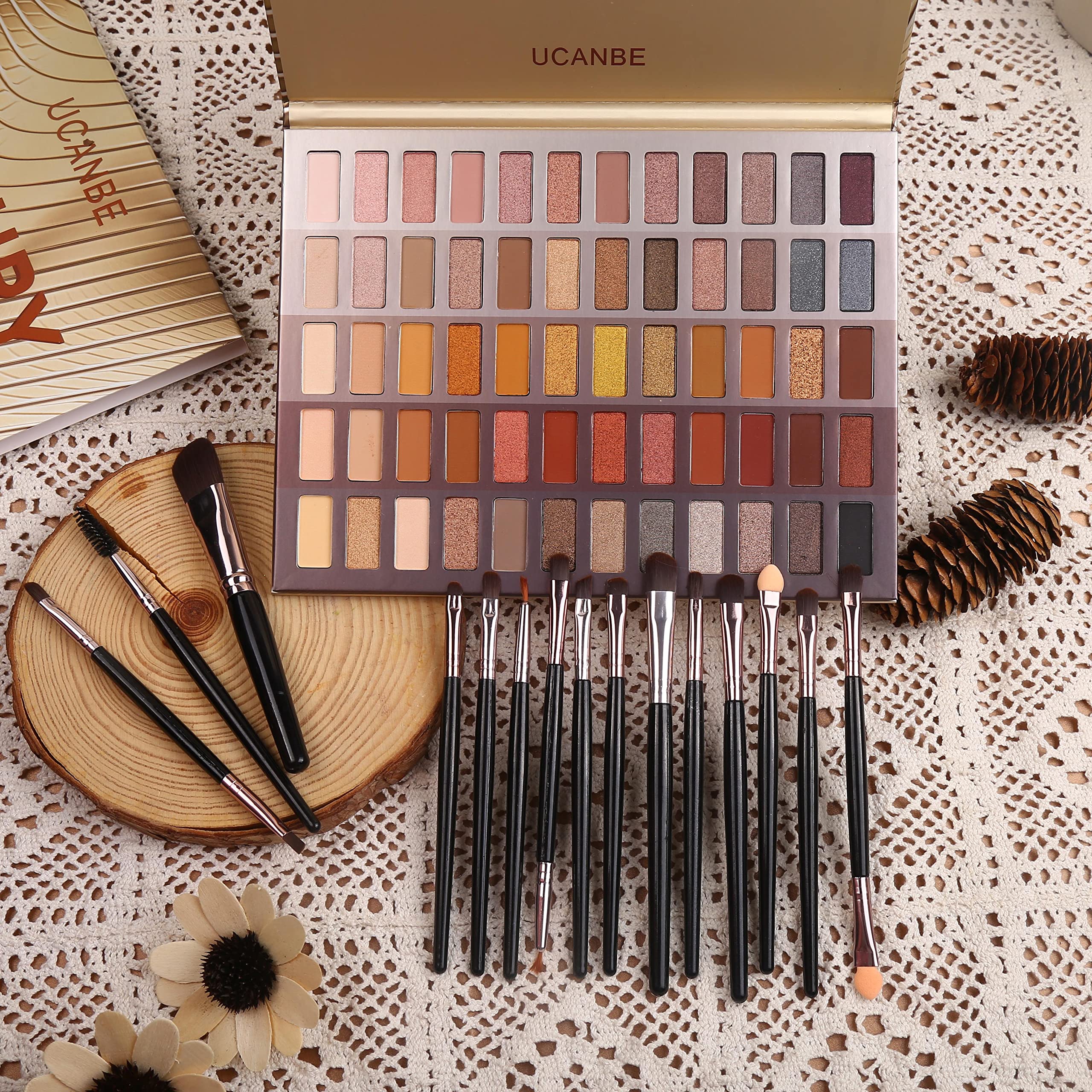Ensemble pinceaux UCANBE 15 pièces, parfait pour contour et paupières