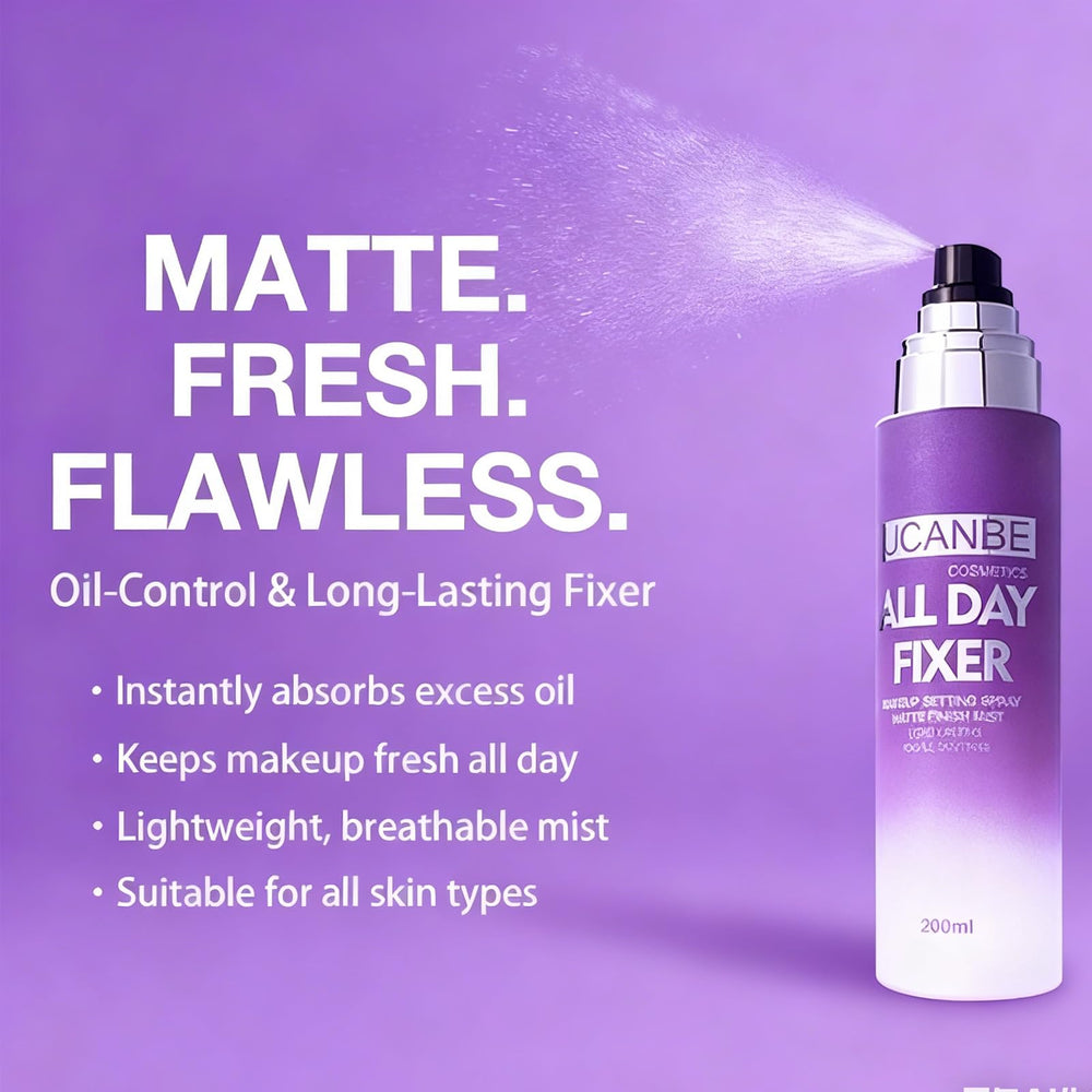 UCANBE Fixateur Maquillage Anti-Brillance — spray léger pour peau grasse
