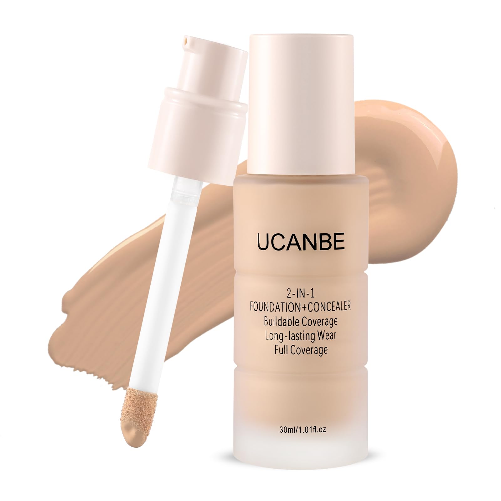 UCANBE fond de teint et correcteur 2-en-1 avec applicateur-angle pour une couvrance précise.