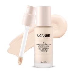 UCANBE 2-en-1 fond de teint et correcteur avec pompe angulee pour une application précise