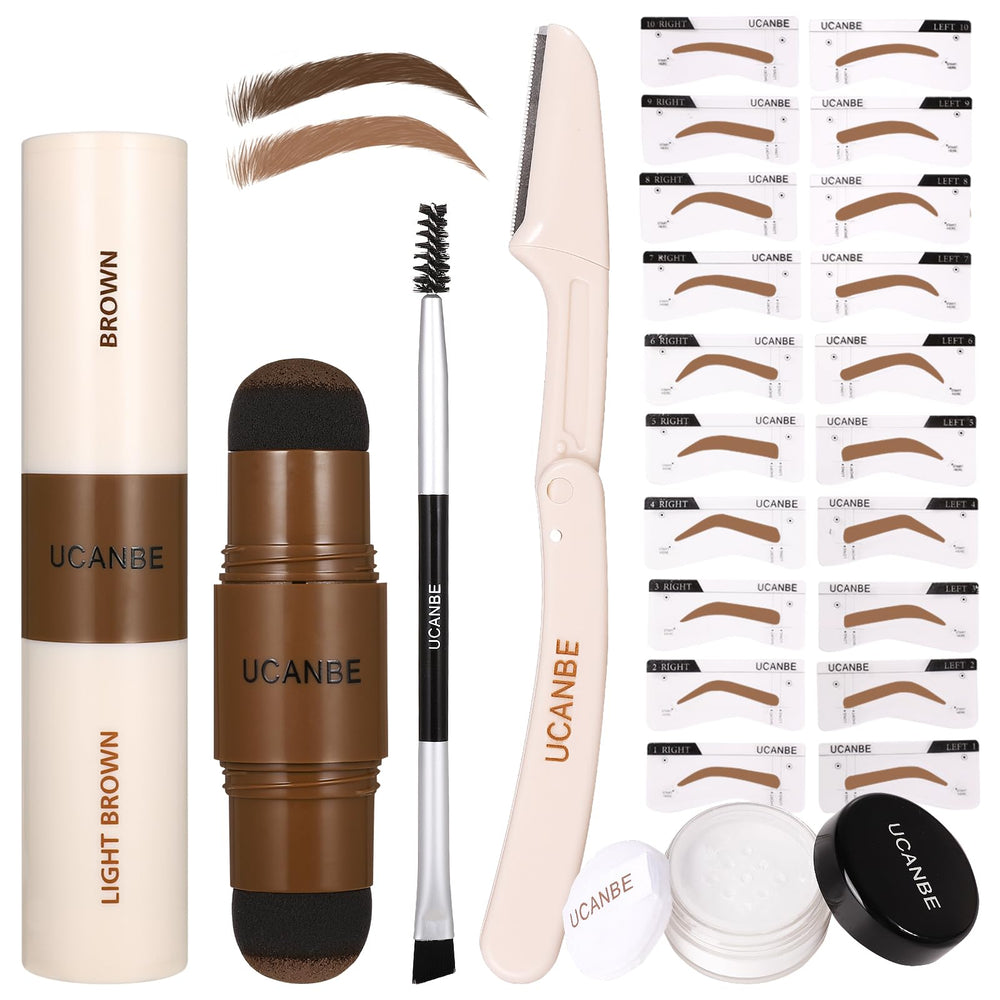 UCANBE kit sourcils tampons et pochoirs pour un look naturel rapide