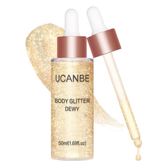 UCANBE lueur hydratante pour visage et corps Champagne Gold, éclat naturel