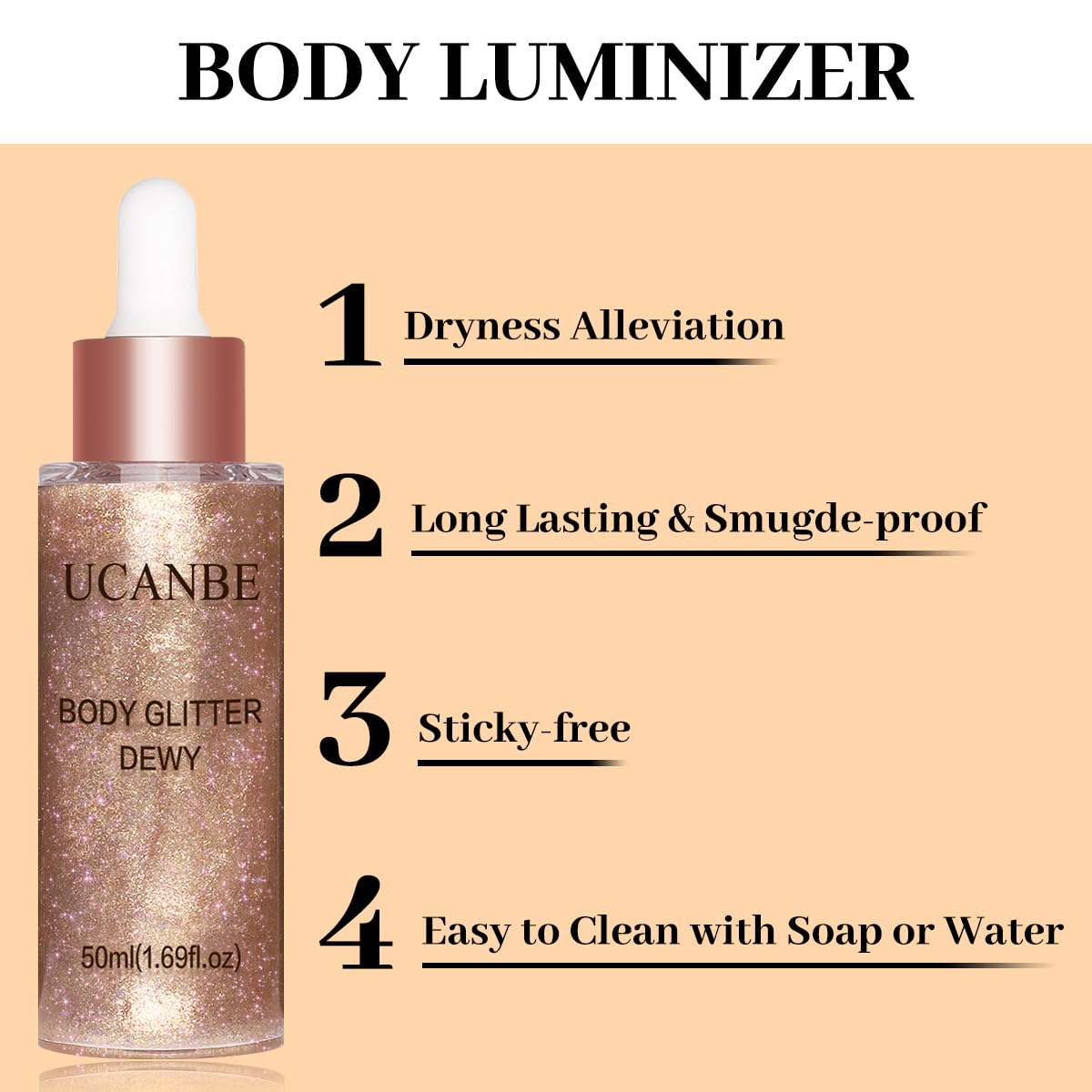 UCANBE Luminiseur visage éclat Rose Or 03 pour un contour mis en valeur.