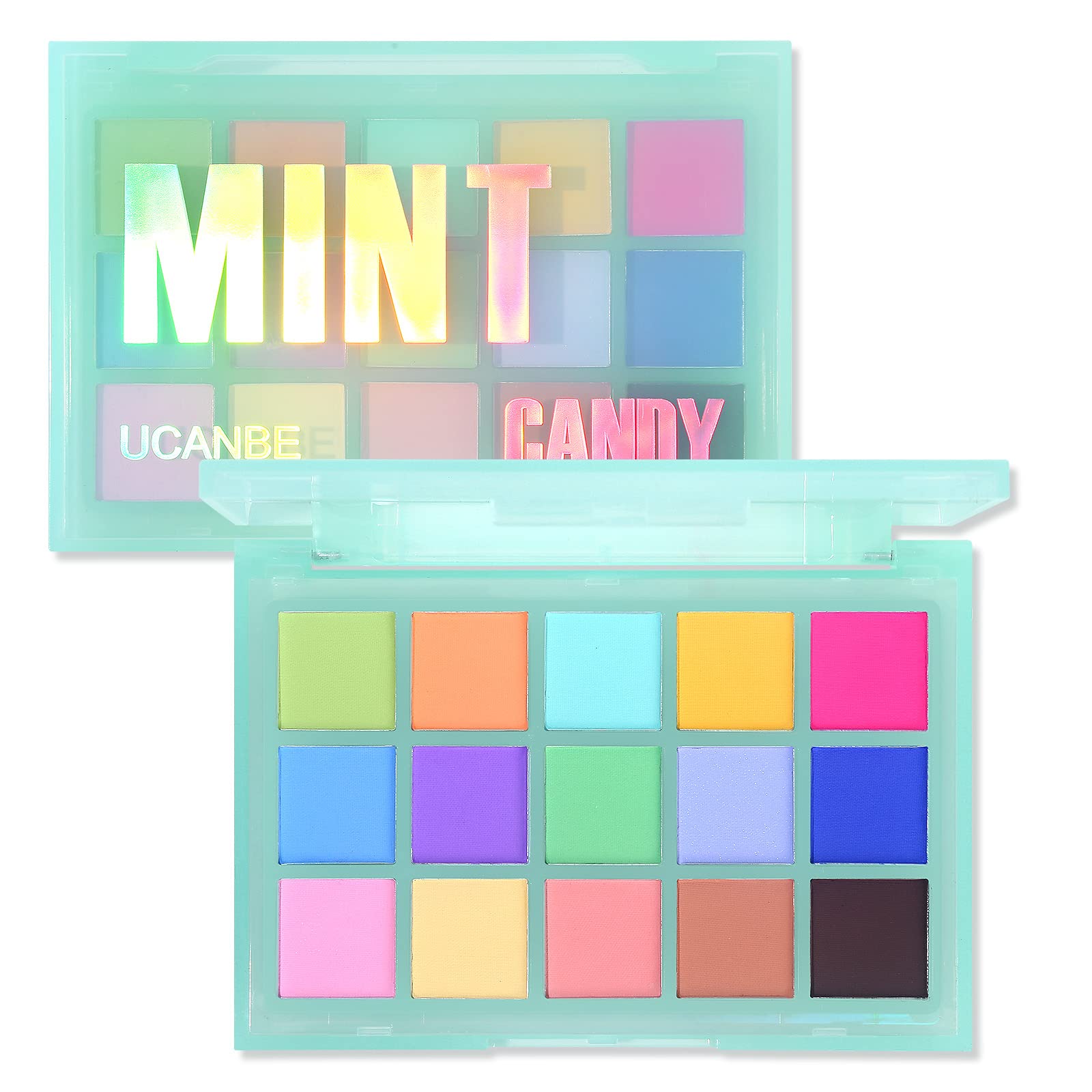 UCANBE Menthe Bonbon : étui acrylique élégant pour palette portable et pratique.