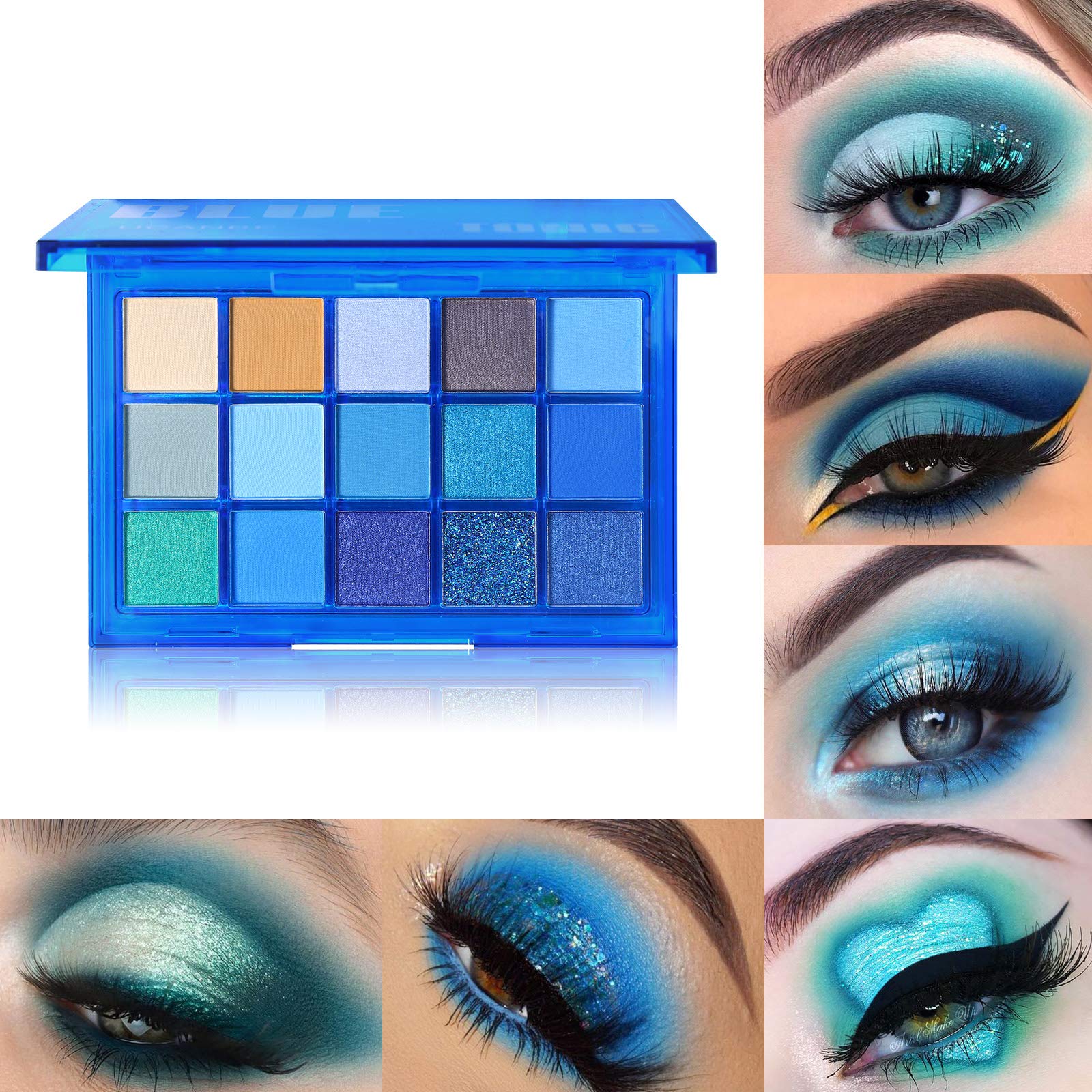UCANBE Ombres bleues et violettes avec fini chrome pour effet métallique.