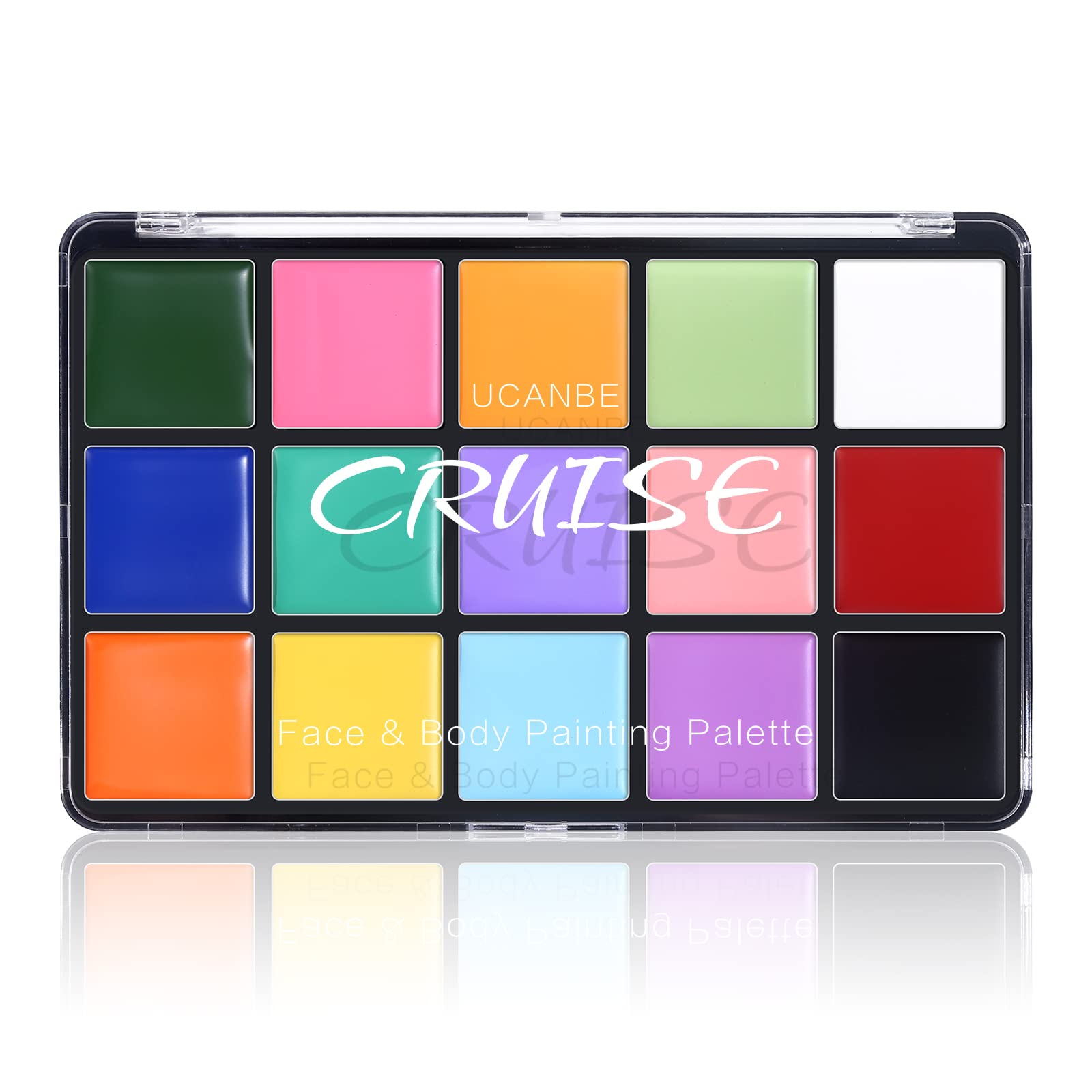 Palette UCANBE huile visage et corps avec 15 couleurs macaron prête à l'emploi.