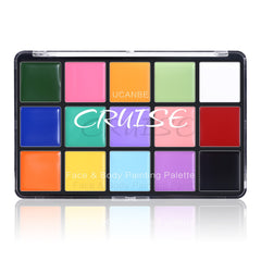 Palette UCANBE huile visage et corps avec 15 couleurs macaron prête à l'emploi.