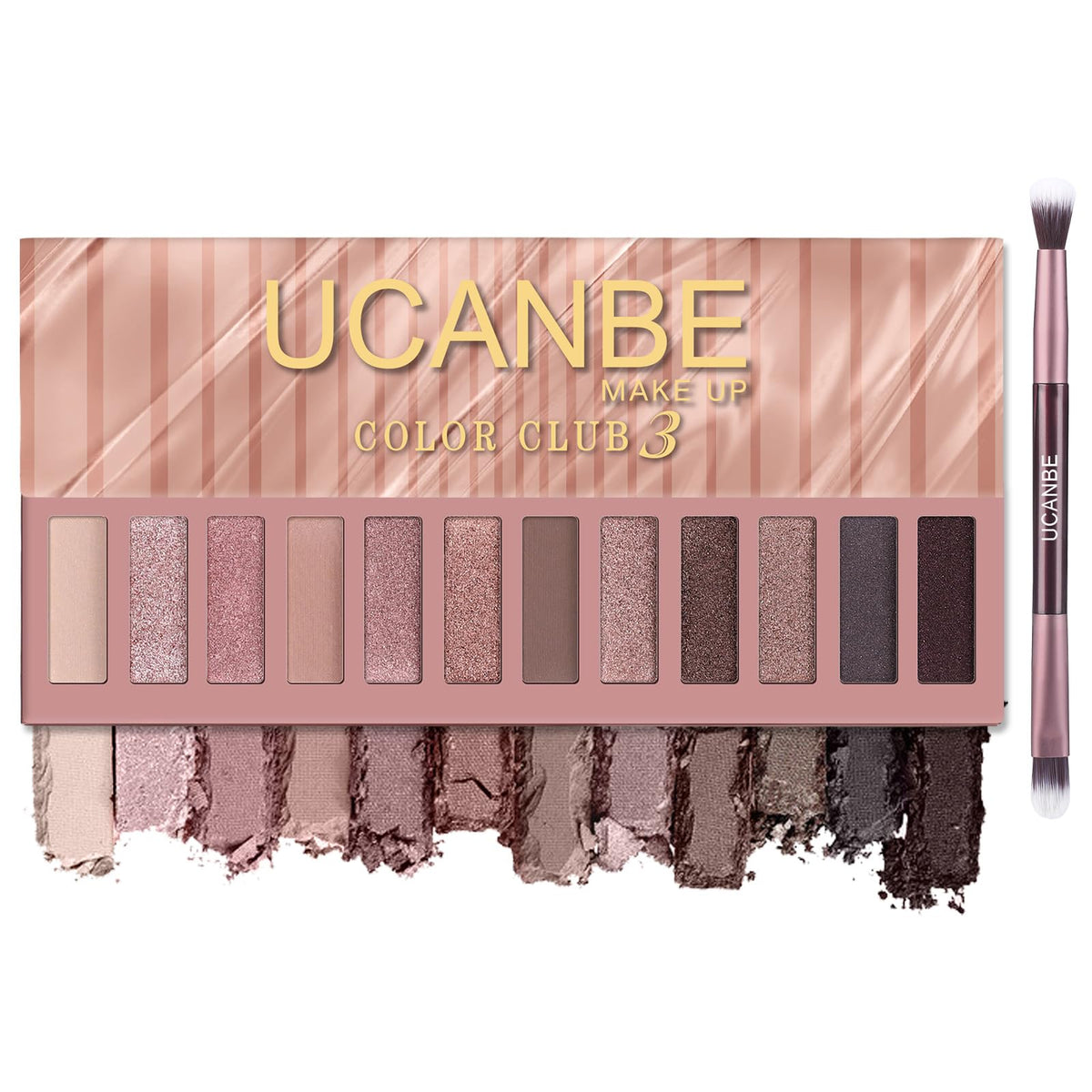 UCANBE, palette-ombres-12-couleurs: looks naturels toute la journée