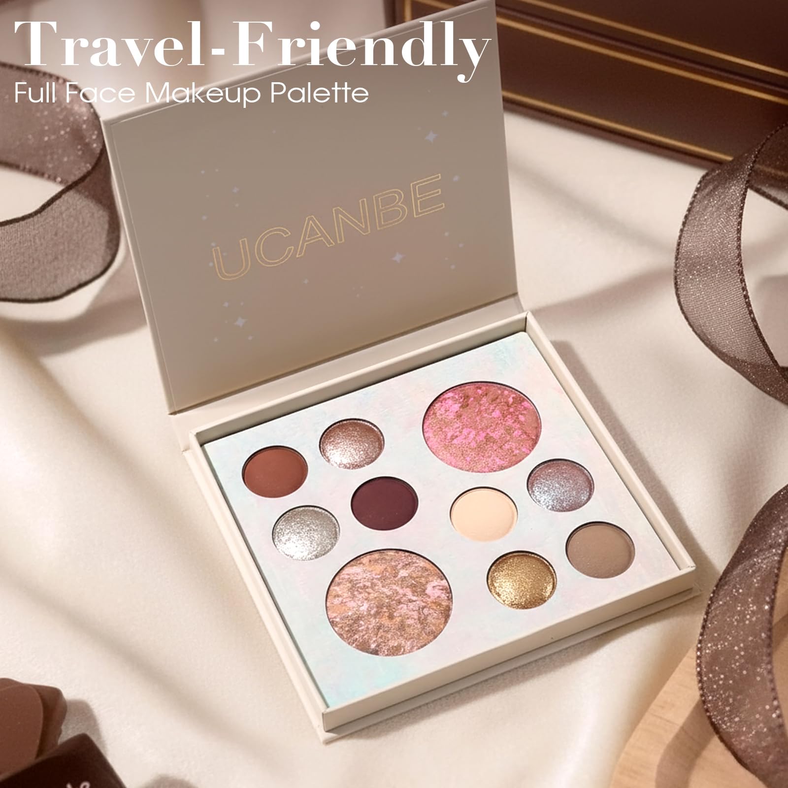 UCANBE palette tout-en-un cuite – Eau et sueur résistante: maquillage durable en extérieur.