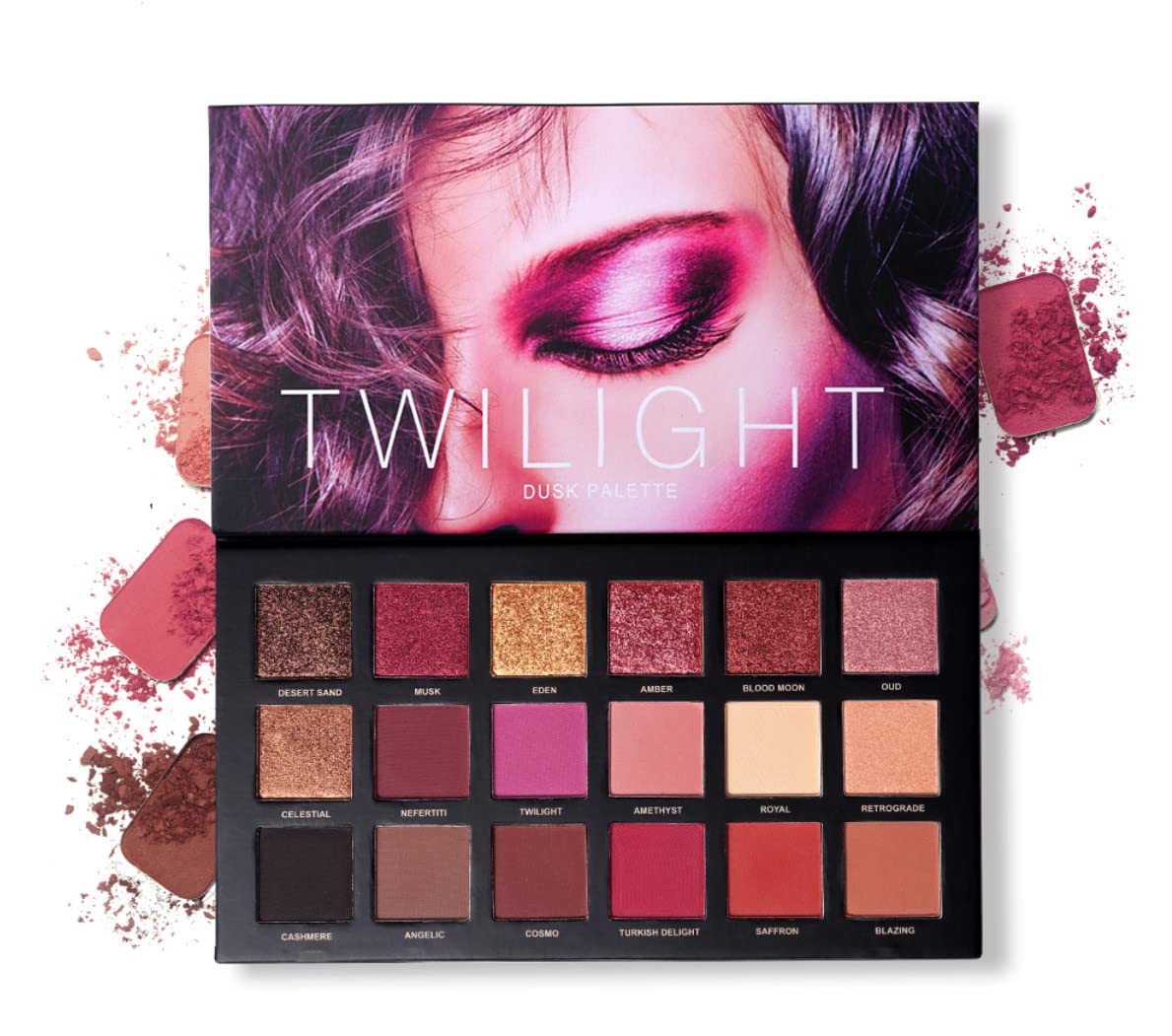 UCANBE Palette d'ombres professionnelle, gros plan sur des teintes riches et faciles a estomper