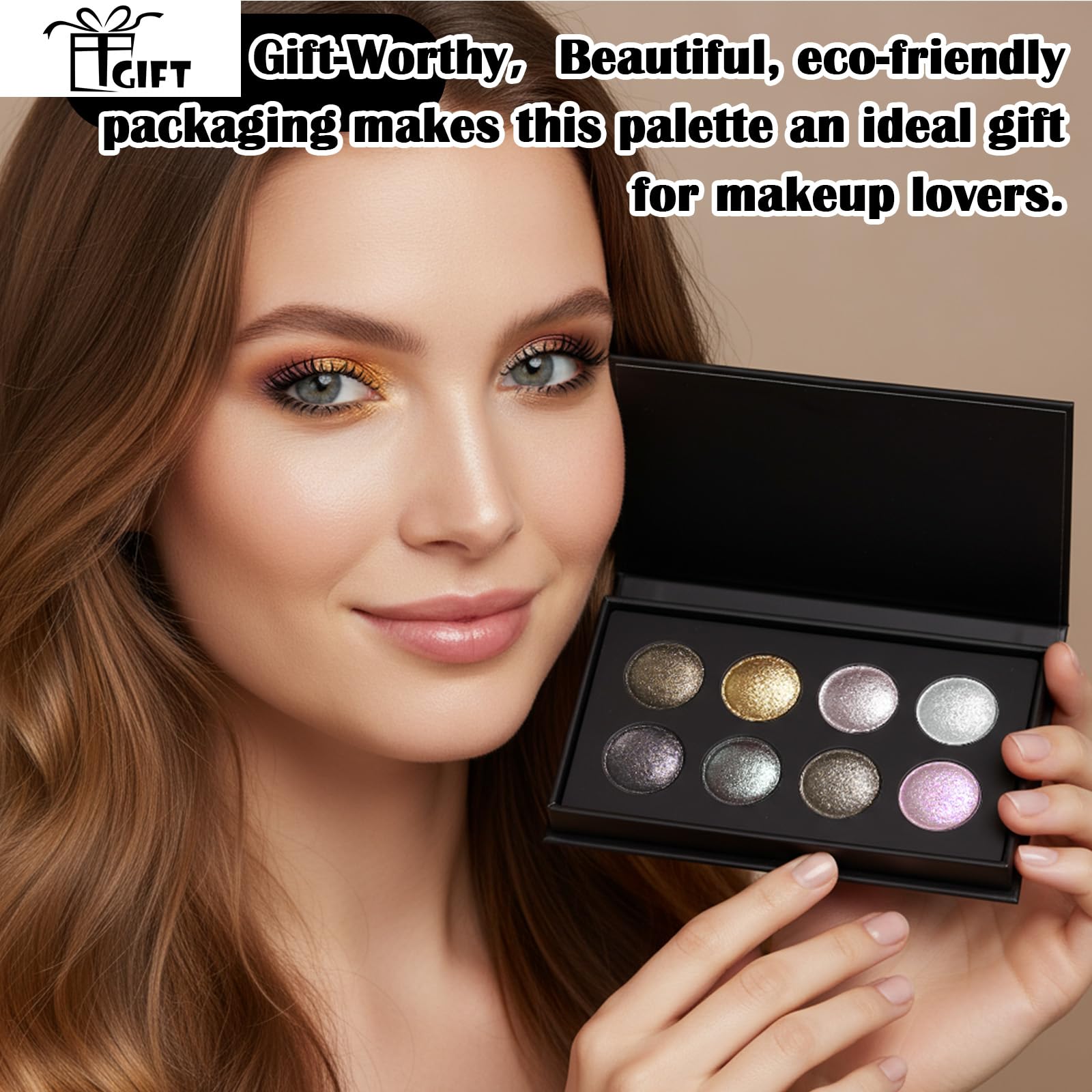 UCANBE palette ombres métalliques 8 teintes: pigmentation riche et tenue durable.