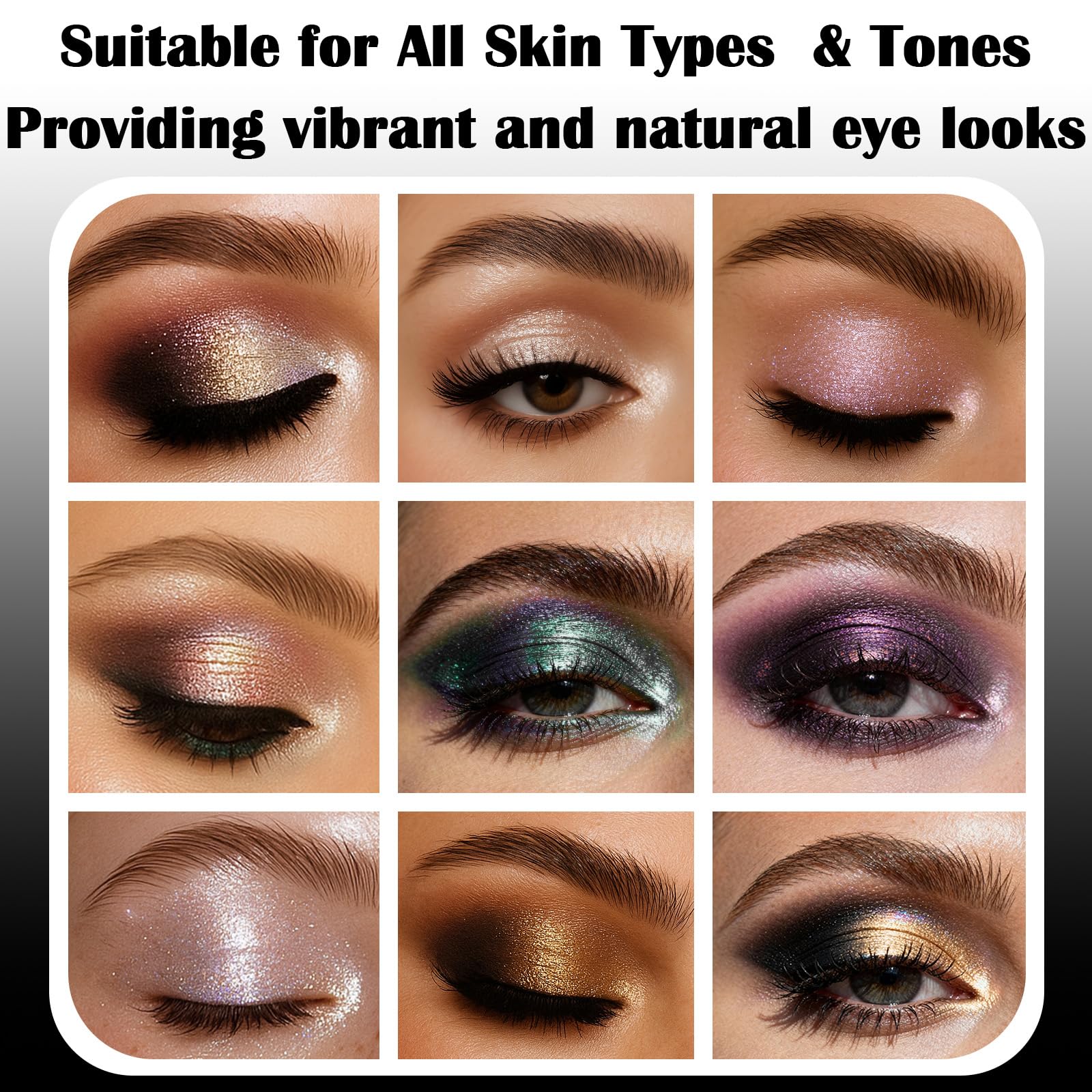 UCANBE palette ombres métalliques 8 teintes: application facile et sans chute.