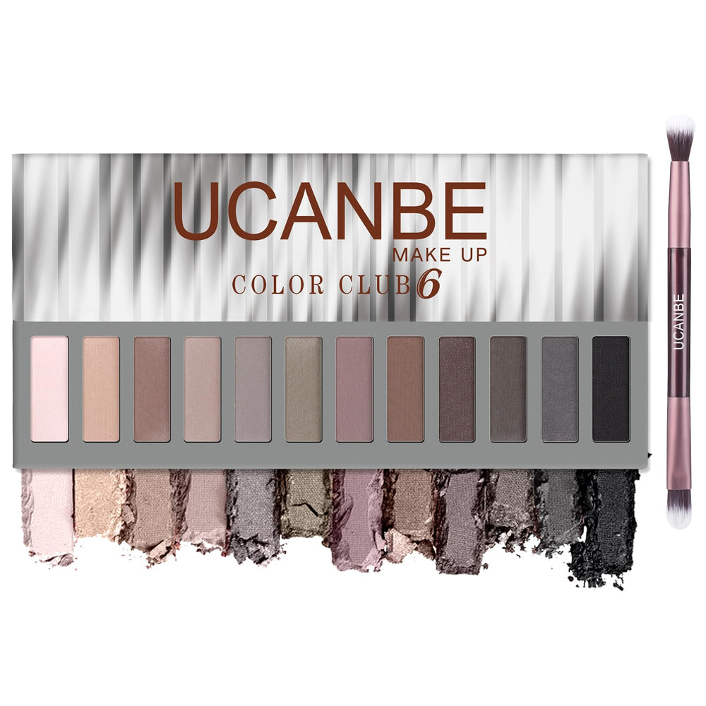 Palette UCANBE avec 12 nuances neutres pour un look discret et polyvalent.