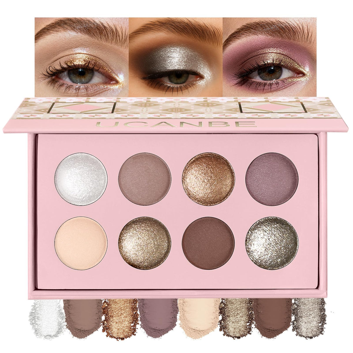 Palette UCANBE: 8 couleurs mats et scintillantes pour tous les looks.