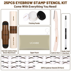 UCANBE pochoirs sourcils reutilisables 20 paires pour un tracé précis et rapide.